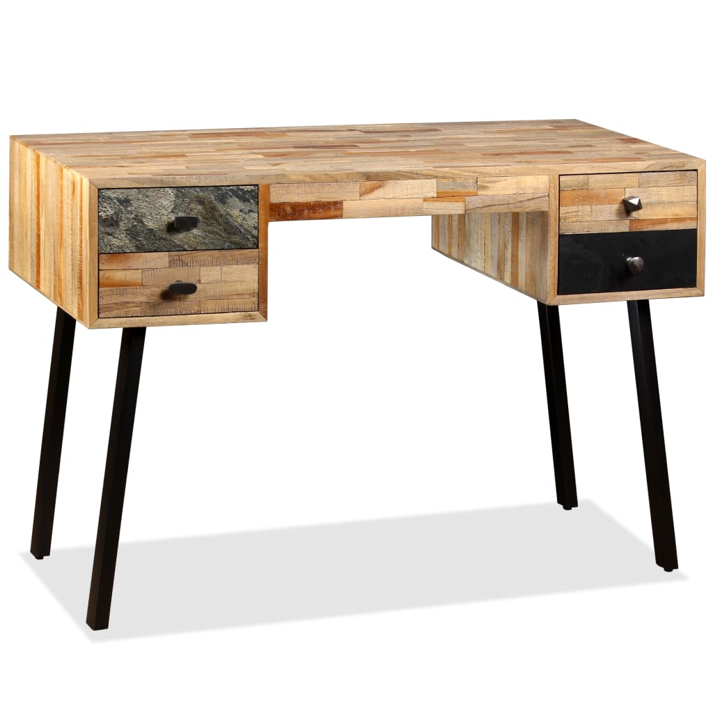 Vidaxl schrijftafel 110x50x76 cm massief gerecycled teakhout