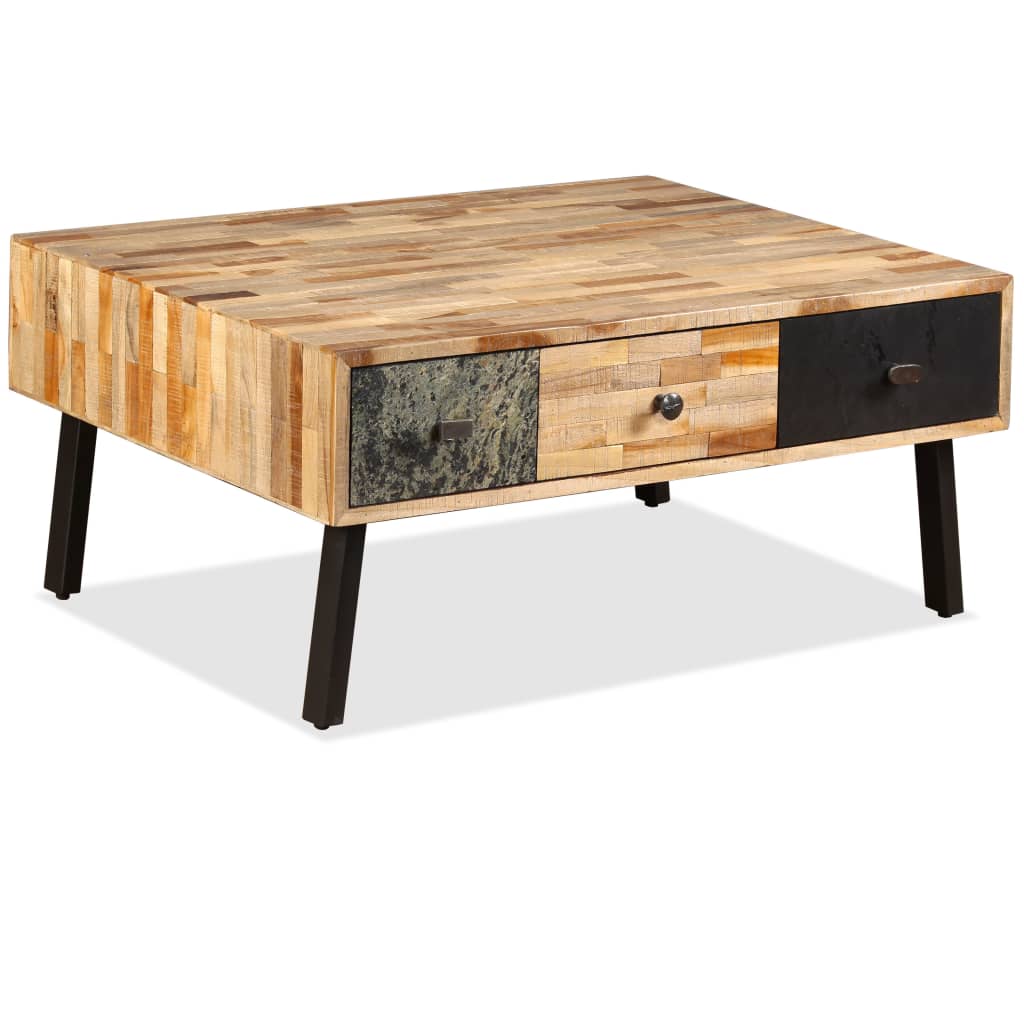 Vidaxl salontafel 90x65x40 cm massief gerecycled teakhout