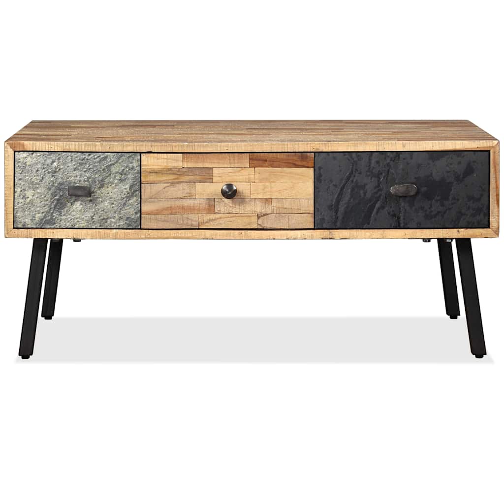 Vidaxl salontafel 90x65x40 cm massief gerecycled teakhout