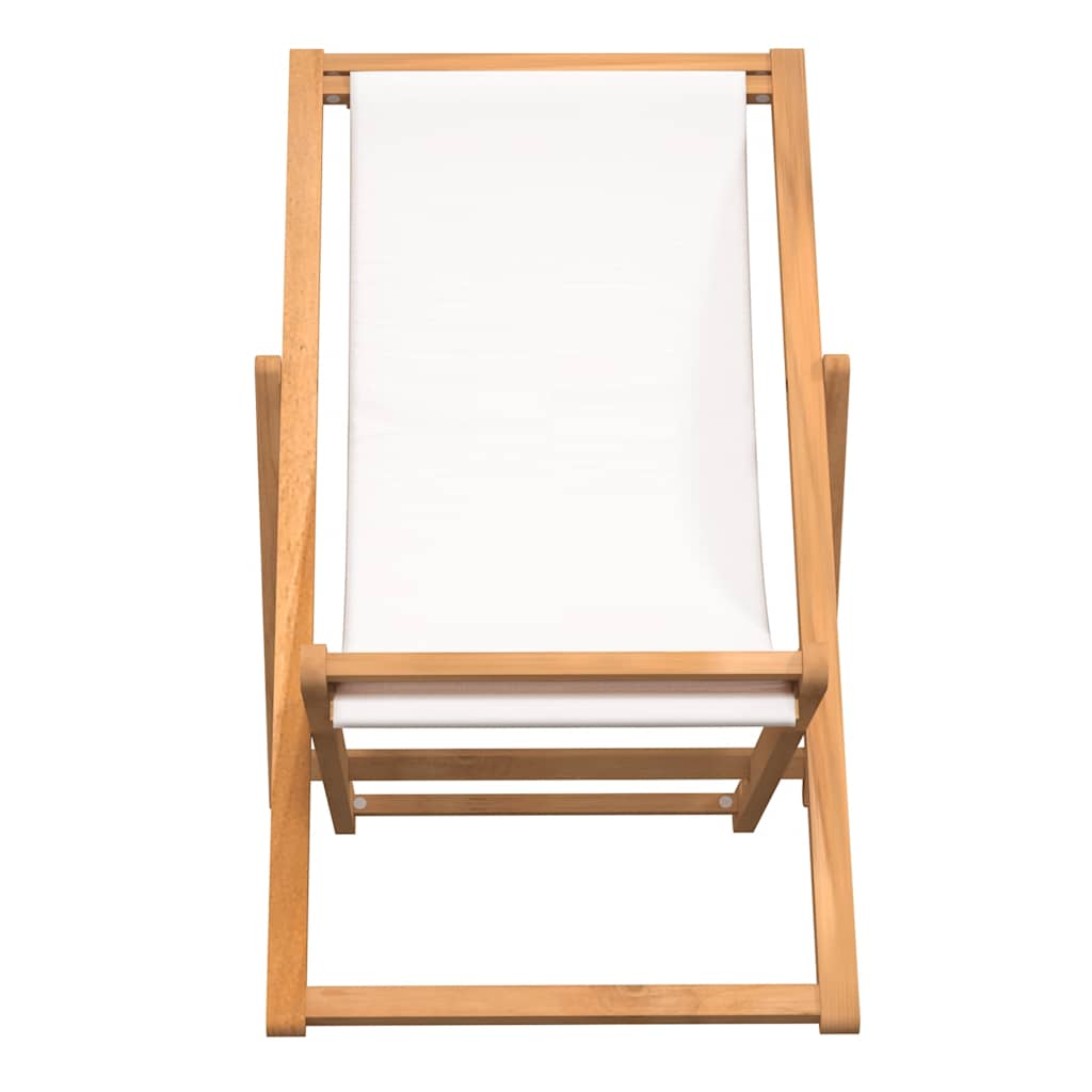 Vidaxl ligstoel 56x105x96 cm teakhout crème