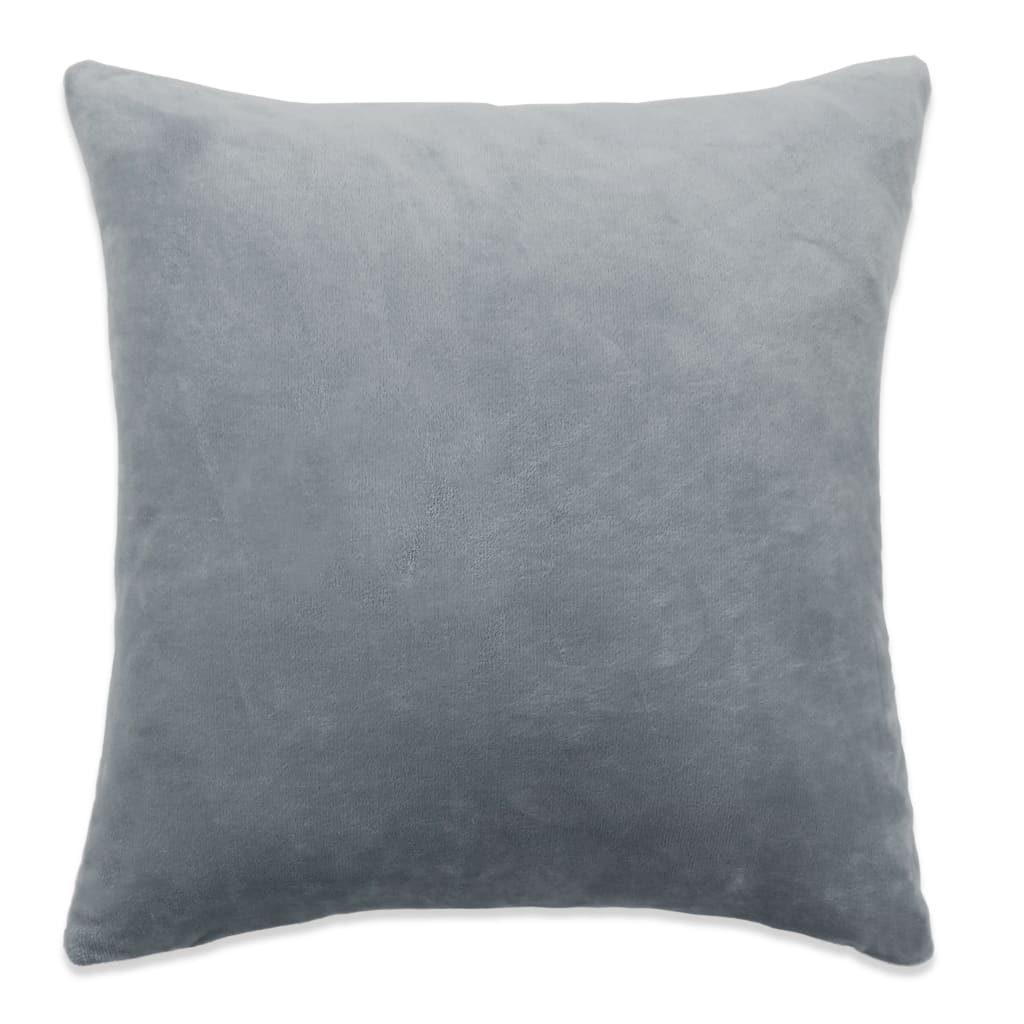 Vidaxl 2-teiliger dekoratives Kissenset 45x45 cm Stoff grau
