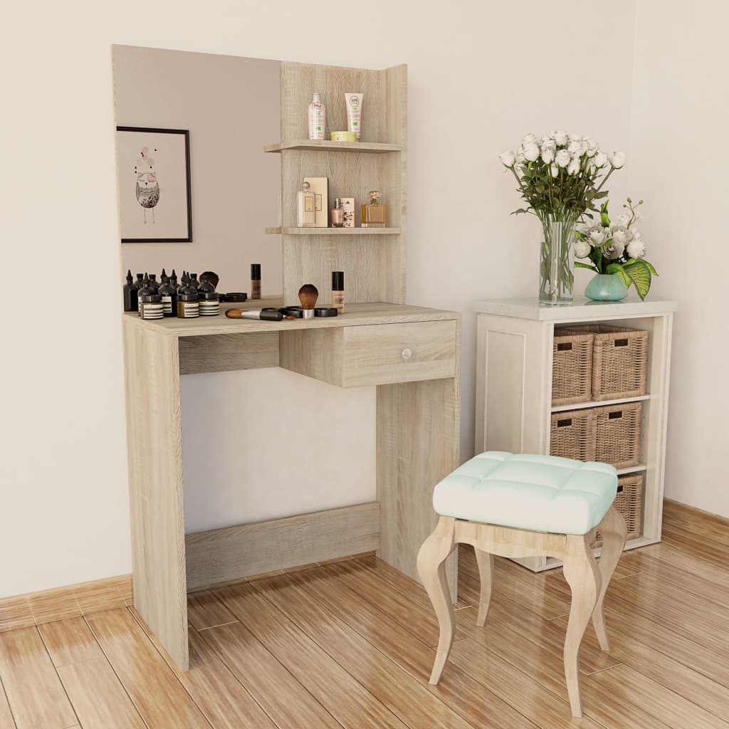 Vidaxl kaptafel 75x40x141 cm bewerkt hout eikenkleurig