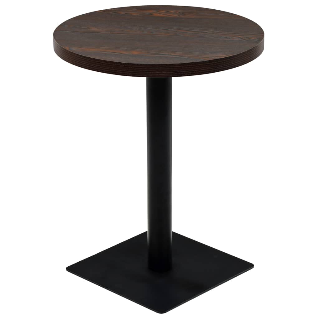 Vidaxl bistrotafel rond 60x75 cm mdf en staal donker essenkleur