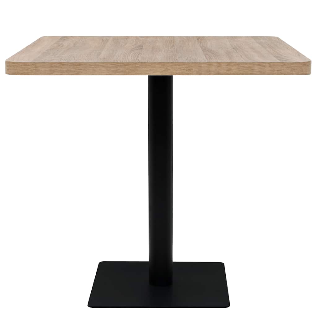 Vidaxl bistrotafel vierkant 80x80x75 cm mdf en staal eikenkleur