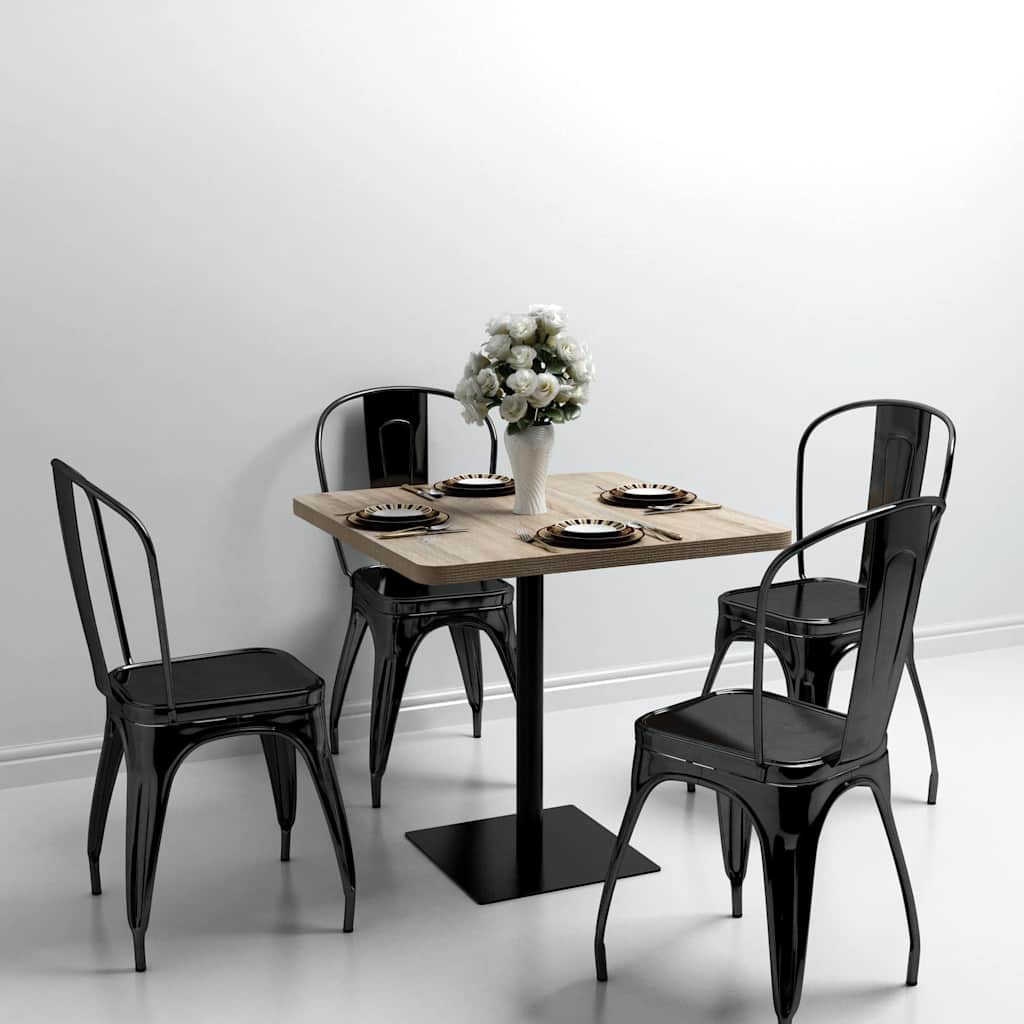 Vidaxl bistrotafel vierkant 80x80x75 cm mdf en staal eikenkleur