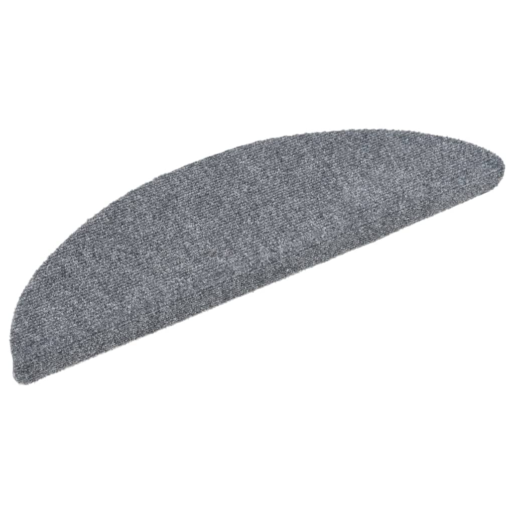 Vidaxl Treppenmatten Selbstadhäsiv 15 Teile 56x17x3 cm hellgrauem Halb