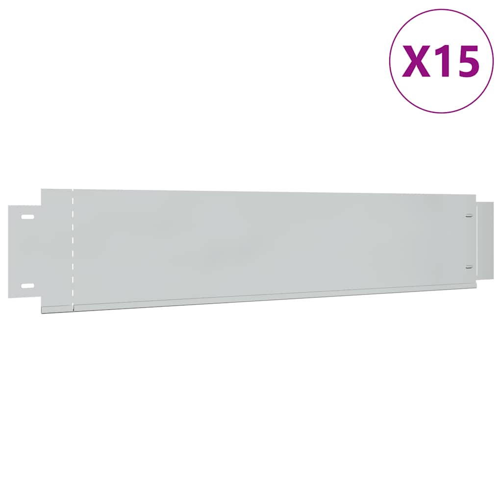 Vidaxl -Grasgrenzen 15 ST 100x20 cm verzinkter Stahl