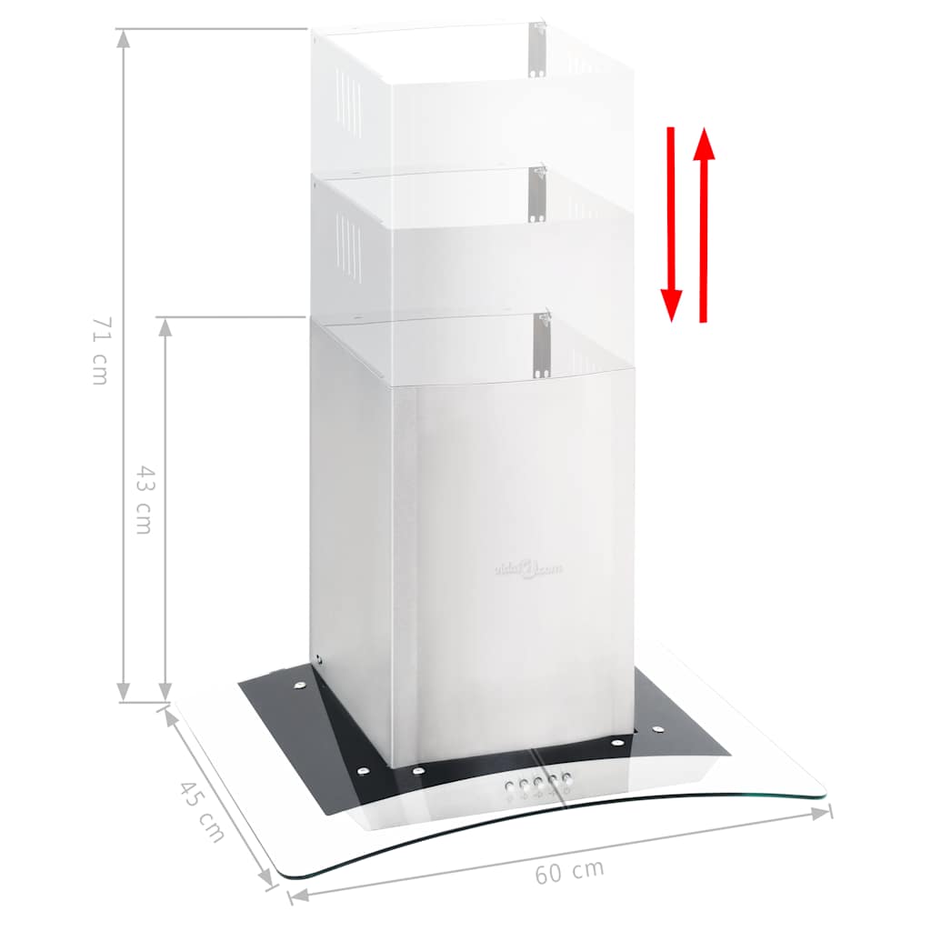 Vidaxl Wandextraktionshaube 756 m³ U LED 60 cm Edelstahl