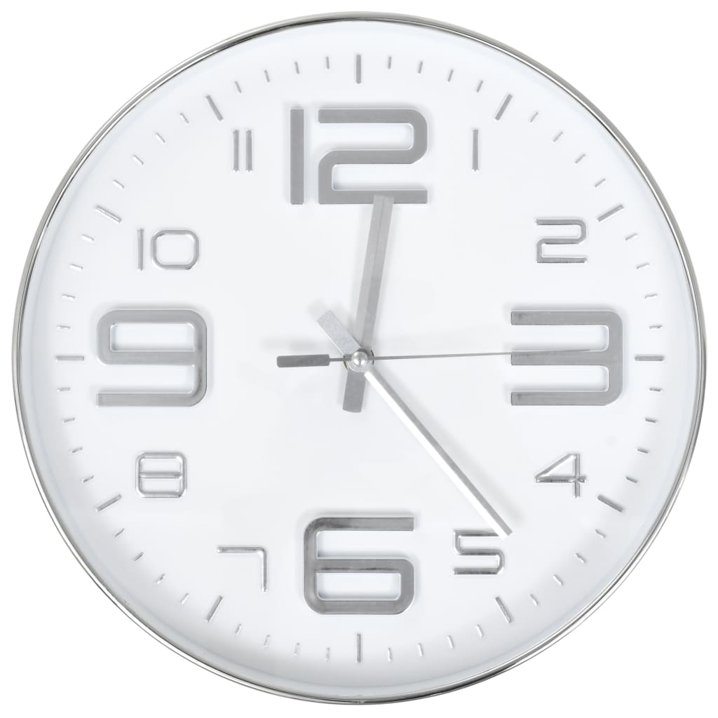 VidaXL Wanduhr 30 cm silberfarben