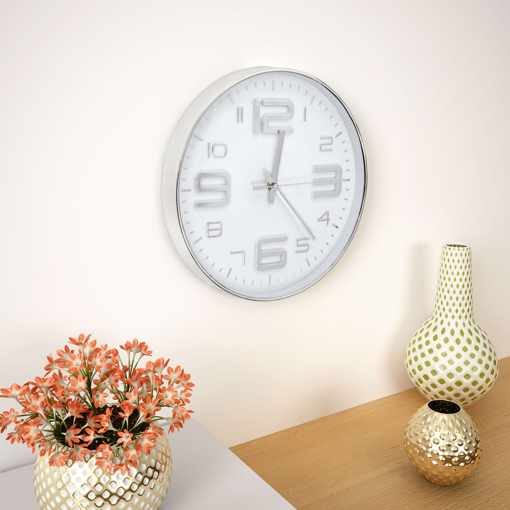 VidaXL Wanduhr 30 cm silberfarben