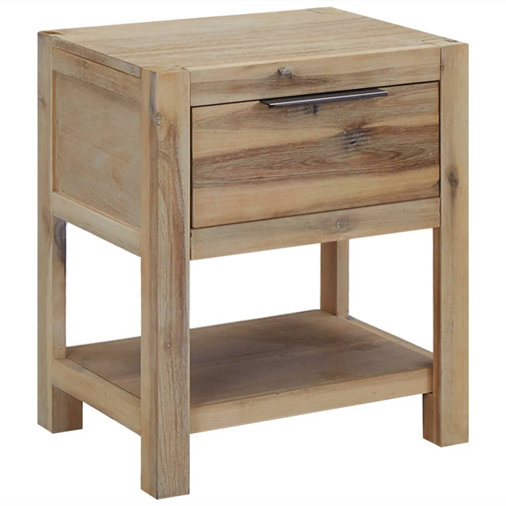 Vidaxl nachtkastje met lade 40x30x48 cm massief acaciahout