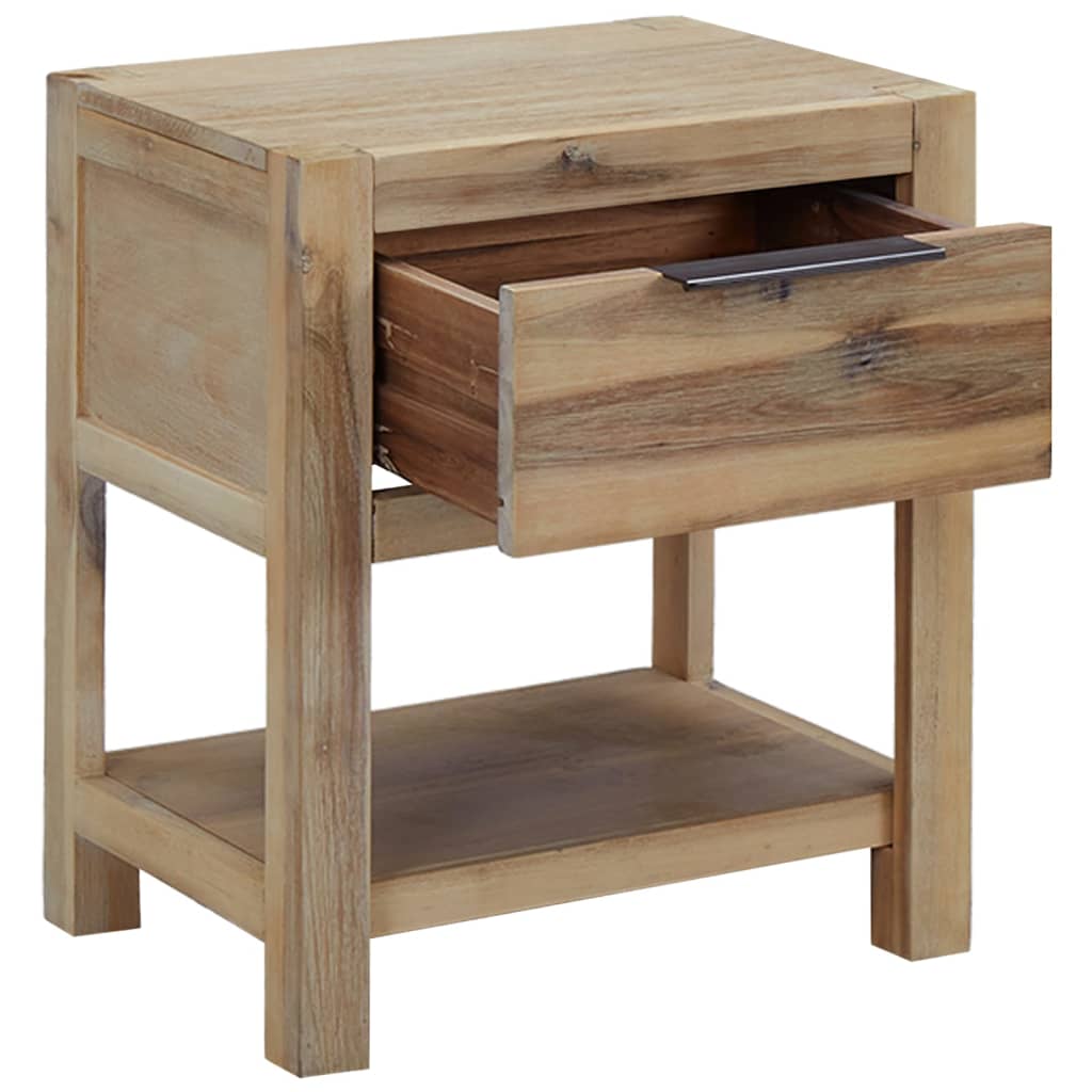Vidaxl nachtkastje met lade 40x30x48 cm massief acaciahout
