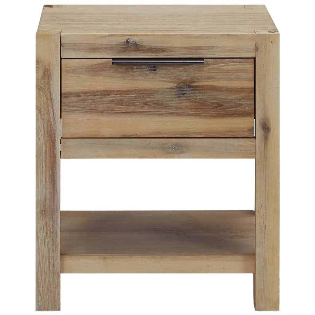Vidaxl nachtkastje met lade 40x30x48 cm massief acaciahout