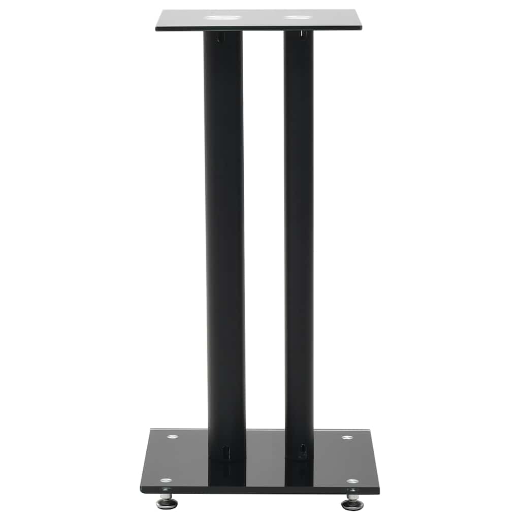 Vidaxl Lautsprecherstandards Säulendesign Temperiertes Glas schwarz 2 PCs