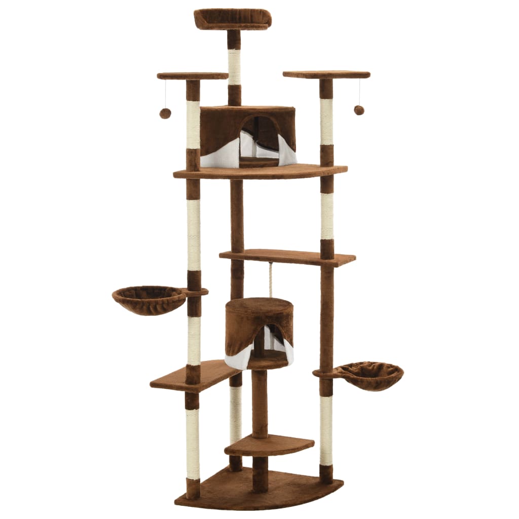 Vidaxl -Katzenkratzerpfosten mit Sisal -Kratzern 203 cm braun und weiß