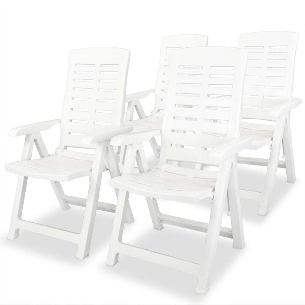 Vidaxl tuinstoelen 4 st verstelbaar kunststof wit