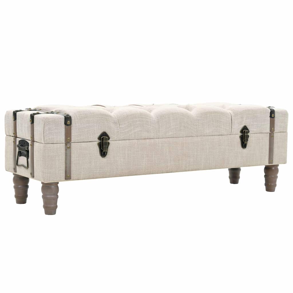 Vidaxl opbergbankje 111x34x37 cm massief hout en staal