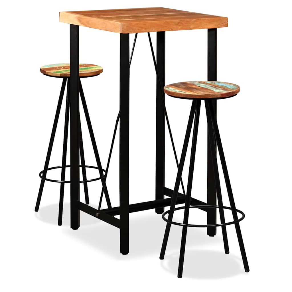 Vidaxl 3-delige barset massief acaciahout en gerecycled hout