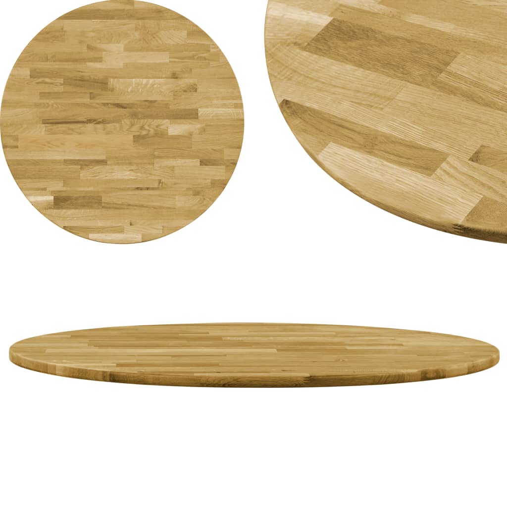Vidaxl tafelblad rond 23 mm 500 mm massief eikenhout