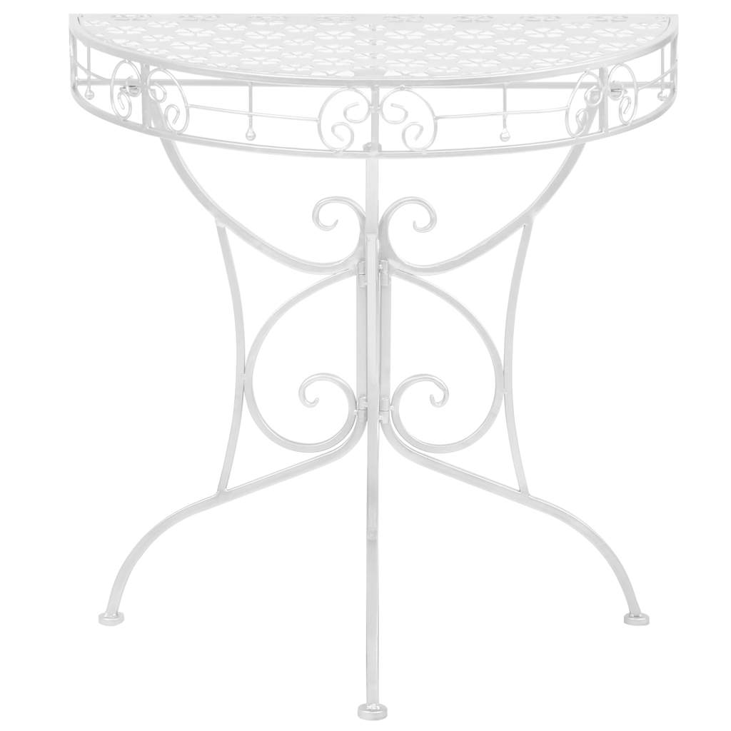 Vidaxl bijzettafel vintage stijl half rond 72x36x74 cm metaal zilver
