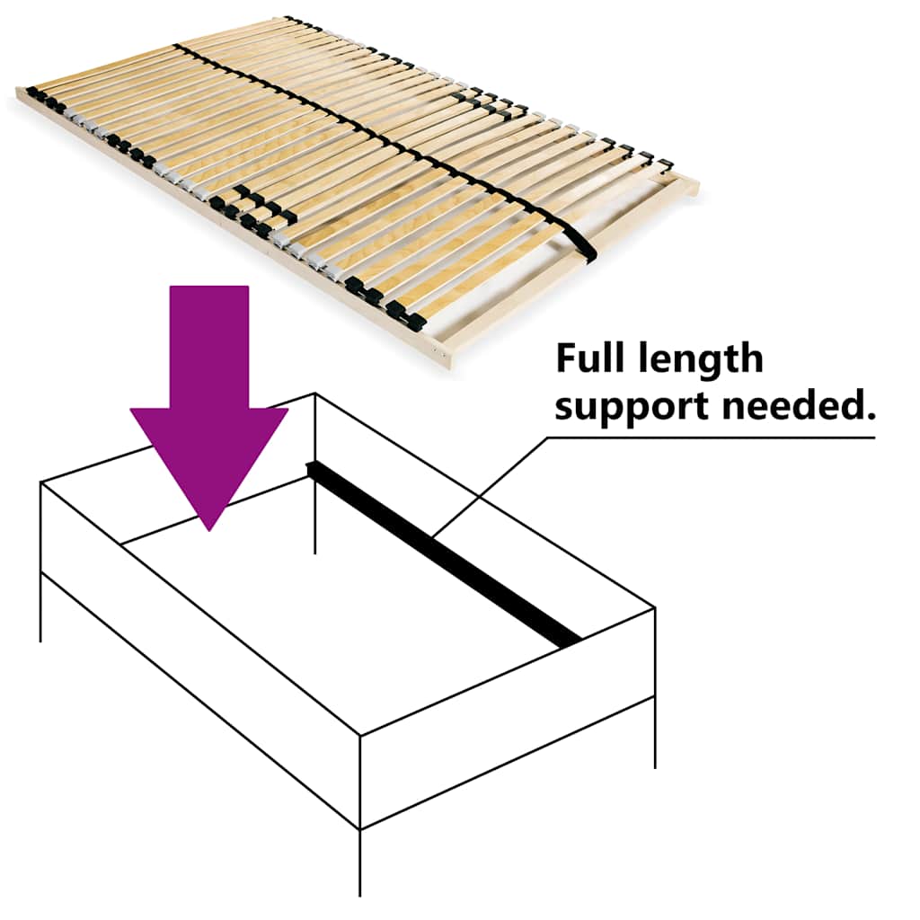 Vidaxl lattenbodem met 28 latten 7 zones 120x200 cm