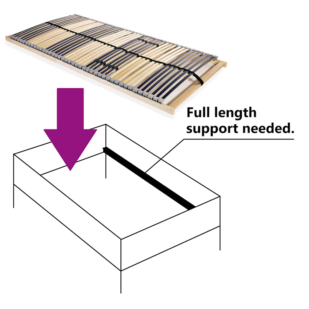 Vidaxl lattenbodem met 42 latten 7 zones 100x200 cm