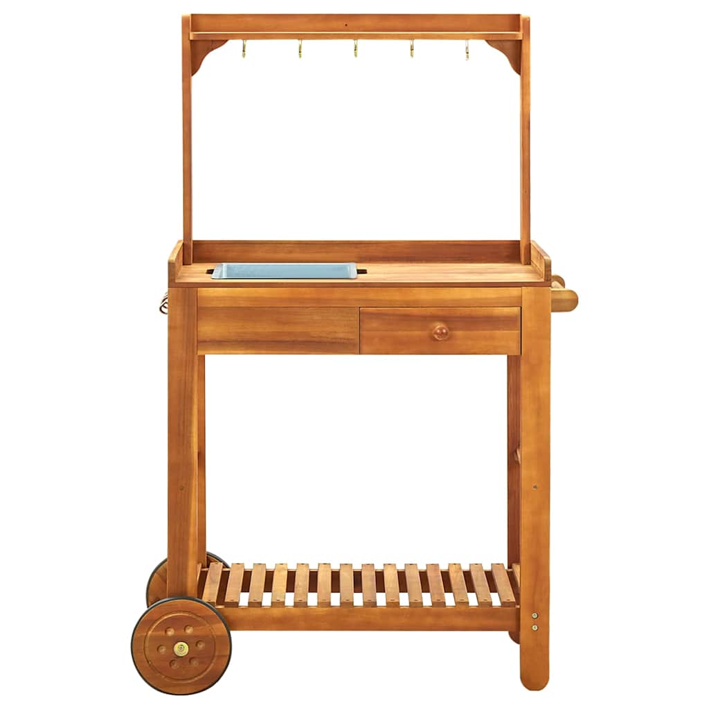 Vidaxl keukentrolley 92x43,5x141,5 cm massief acaciahout