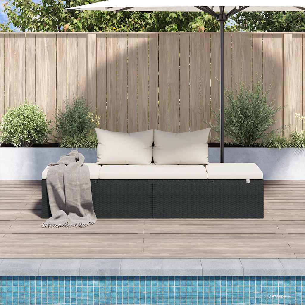 Vidaxl tuinbed 195x60 cm poly rattan zwart
