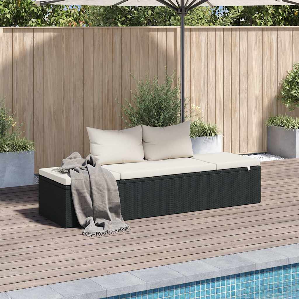 Vidaxl tuinbed 195x60 cm poly rattan zwart