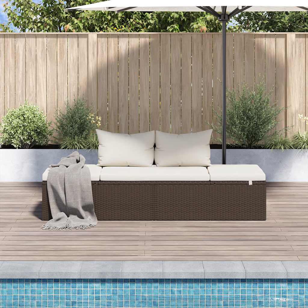 Vidaxl tuinbed 195x60 cm poly rattan bruin