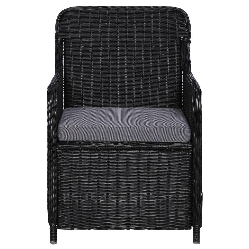 Vidaxl tuinstoelen 2 st met kussens poly rattan zwart