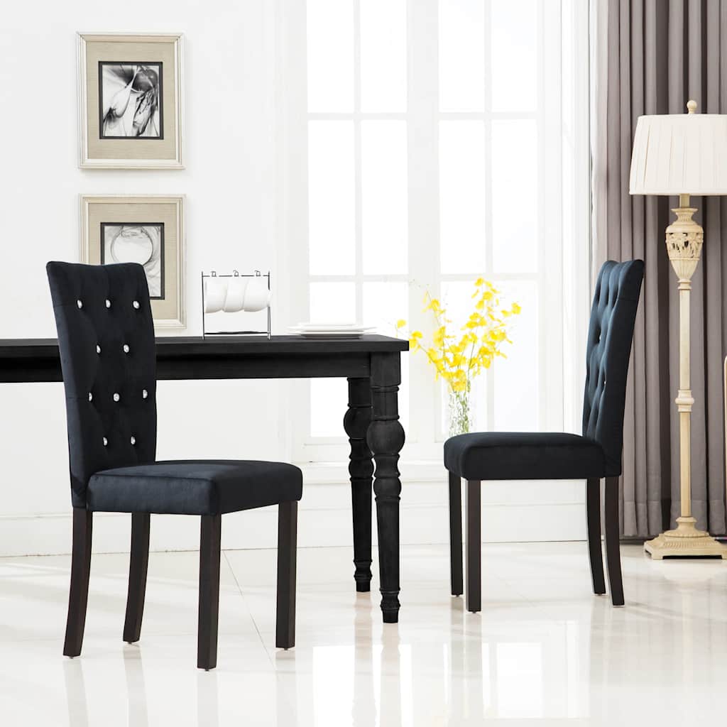 Vidaxl eetkamerstoelen 2 st fluweel zwart