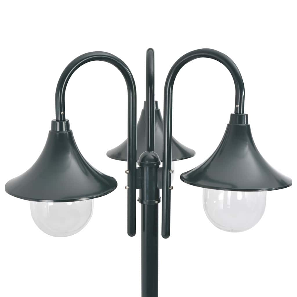 Vidaxl Paal Lighting Garden E27 220 cm Aluminium Dunkelgrün 3-teilig