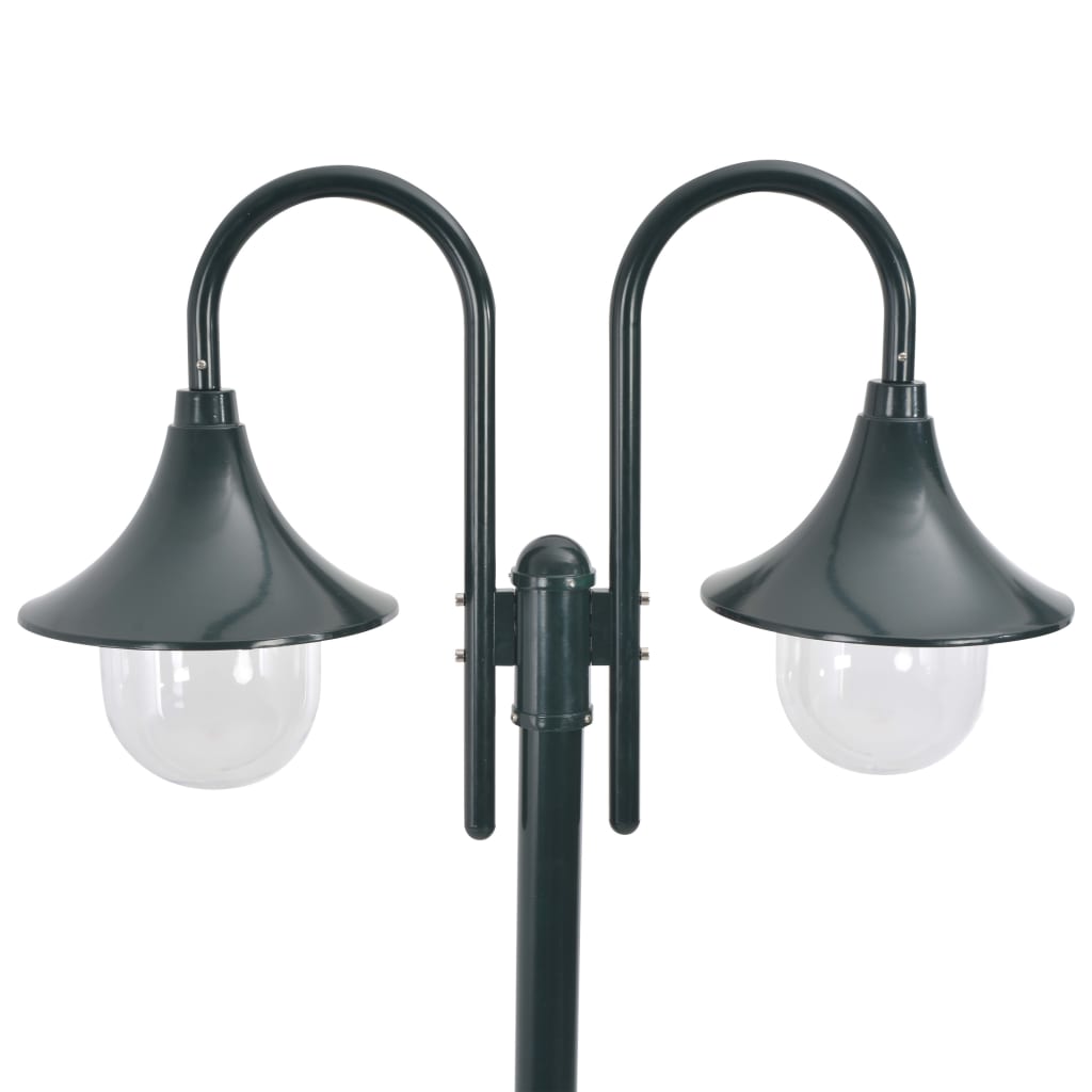 Vidaxl Pale Lighting Garden E27 220 cm Aluminium dunkelgrün 2-teilig