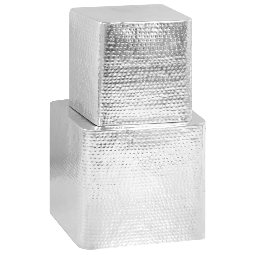 Vidaxl salontafel 2 st aluminium zilver