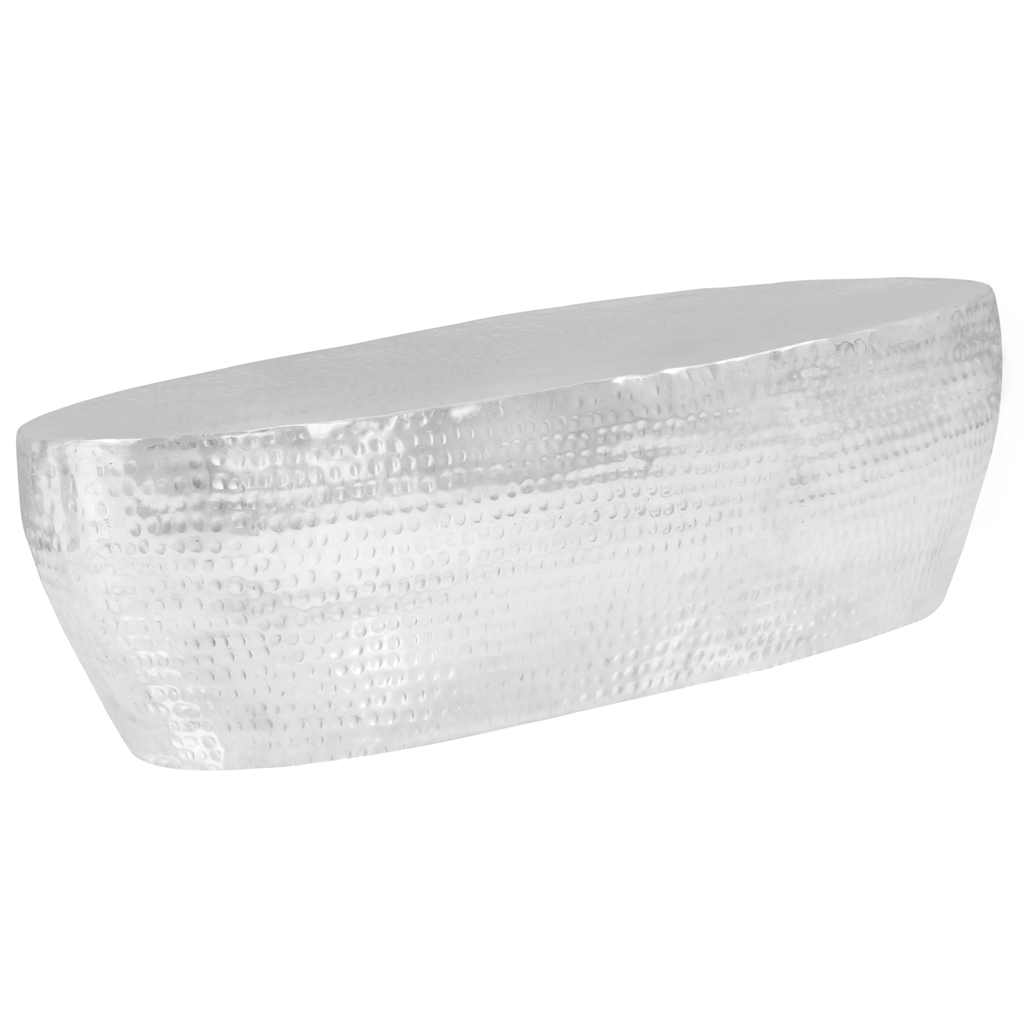 Vidaxl salontafel 100x50x28 cm gehamerd aluminium zilver