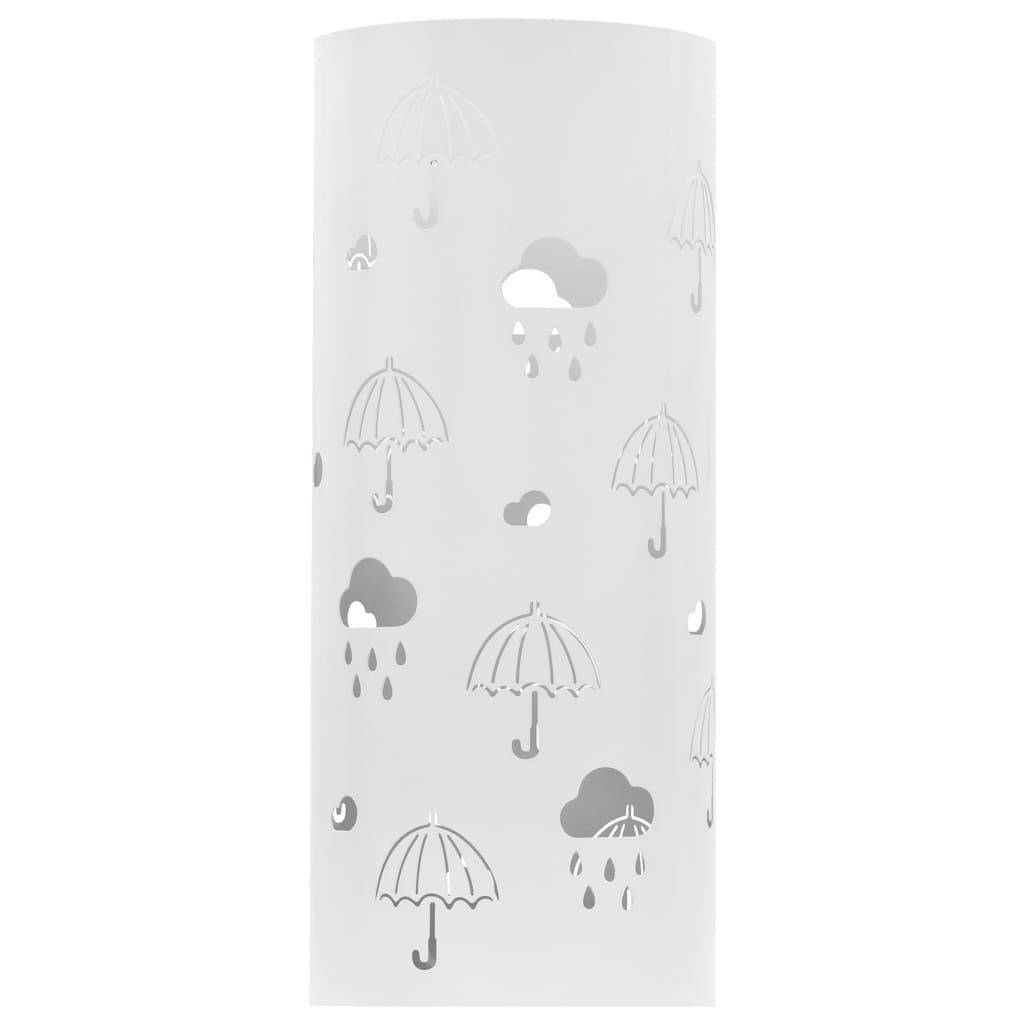 Vidaxl Regenschirmhalter Regenschirmstahl weiß