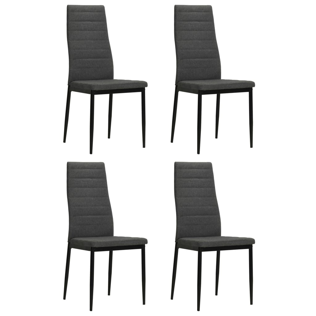 Vidaxl eetkamerstoelen 4 st stof donkergrijs