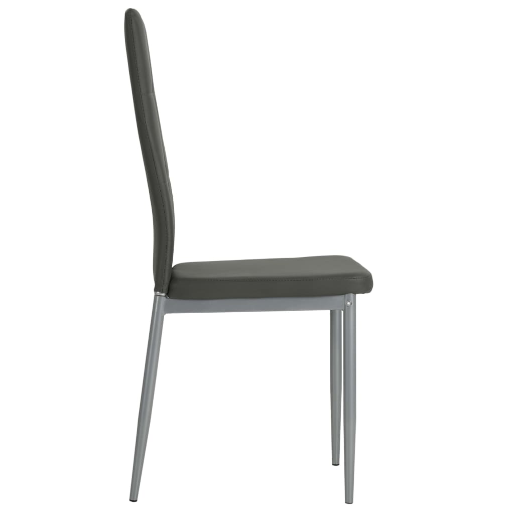 Vidaxl eetkamerstoelen 4 st kunstleer grijs