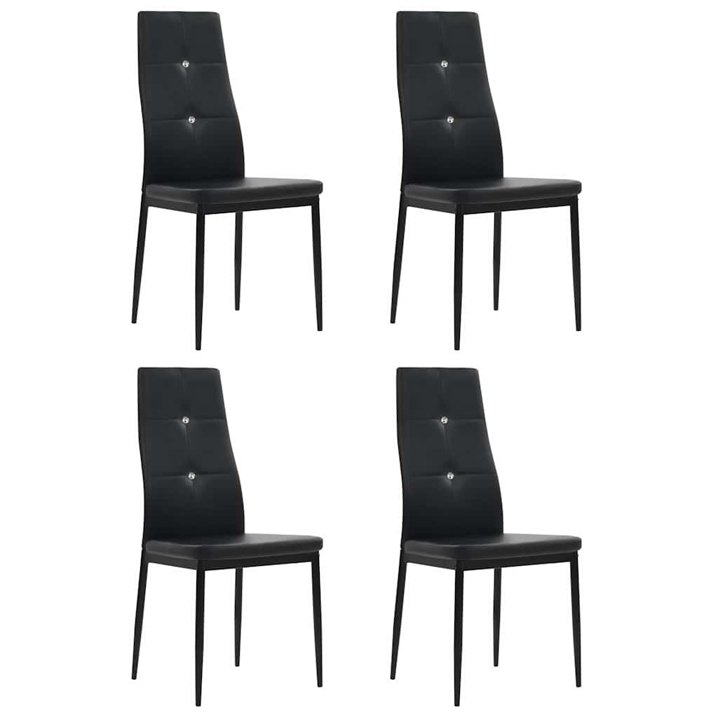 Vidaxl eetkamerstoelen 4 st kunstleer zwart