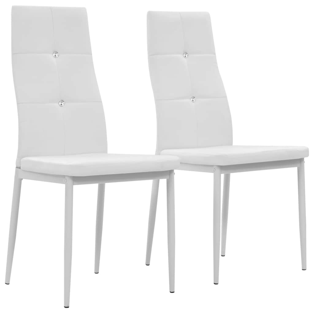 Vidaxl eetkamerstoelen 2 st kunstleer wit