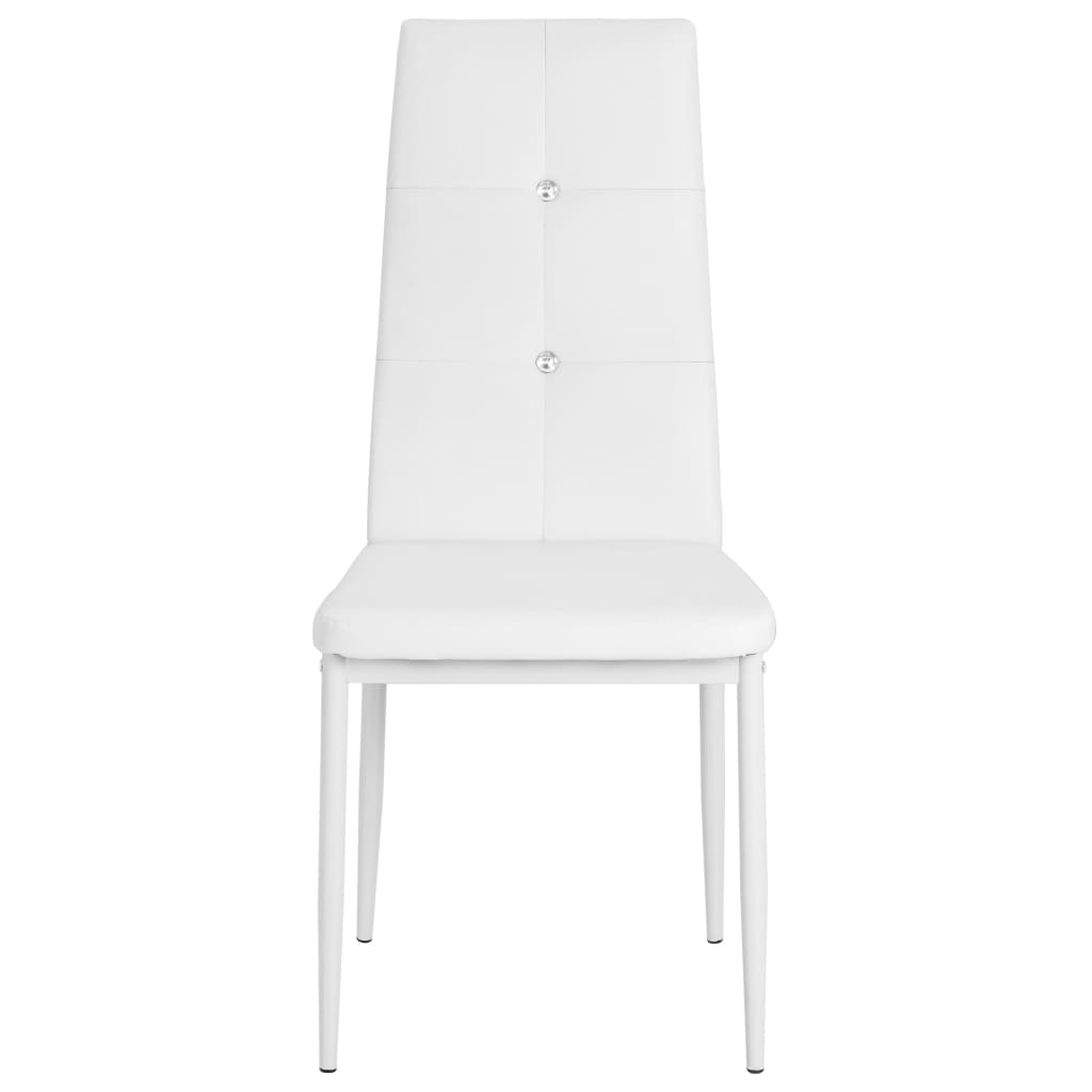 Vidaxl eetkamerstoelen 4 st kunstleer wit