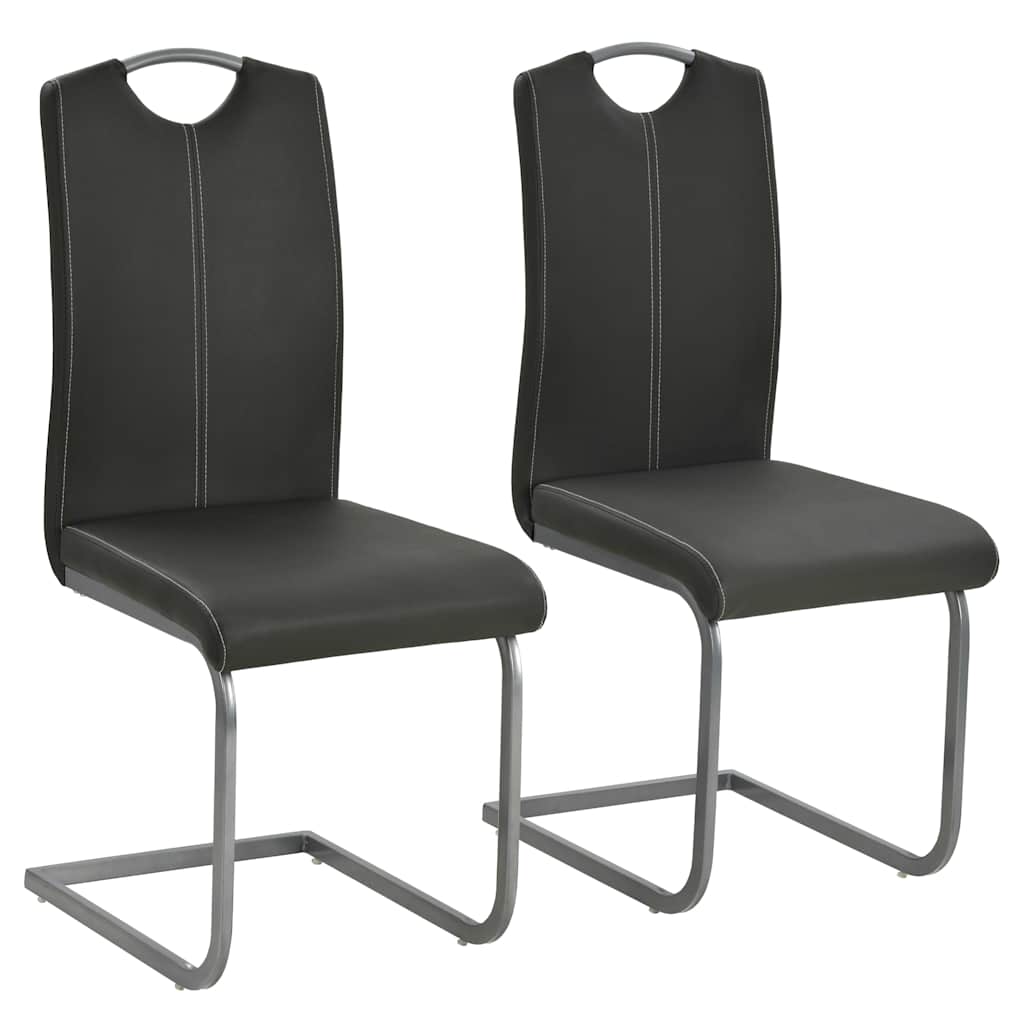 Vidaxl eetkamerstoelen 2 st kunstleer grijs