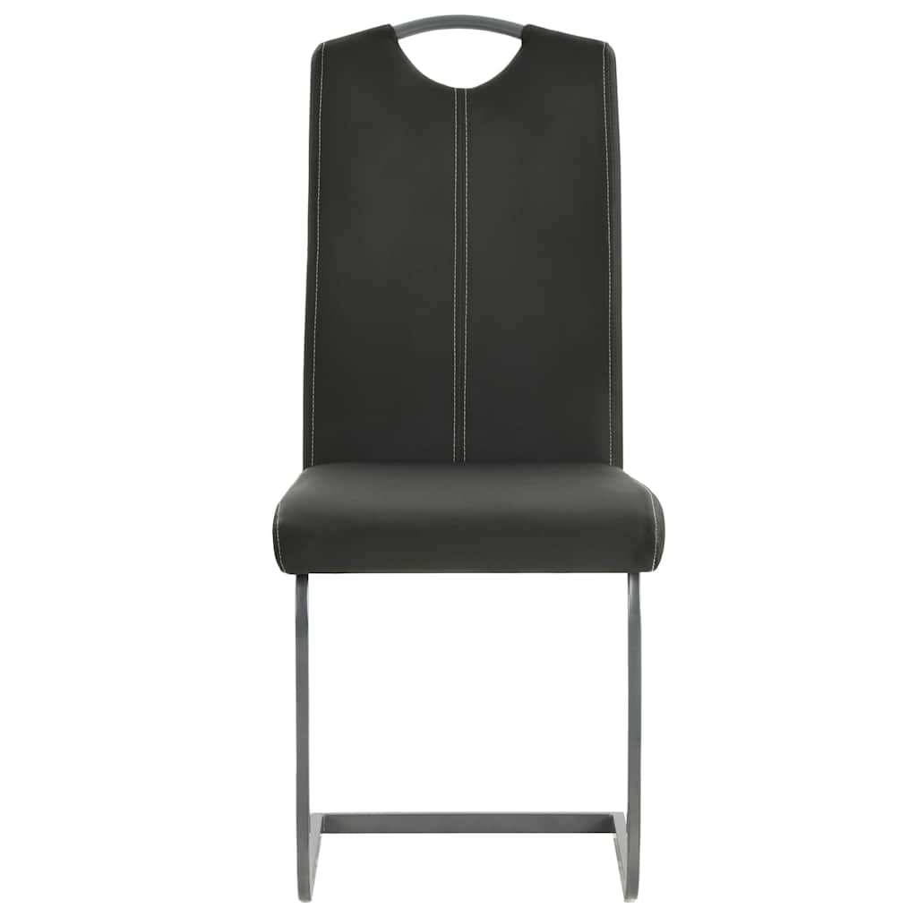 Vidaxl eetkamerstoelen 2 st kunstleer grijs