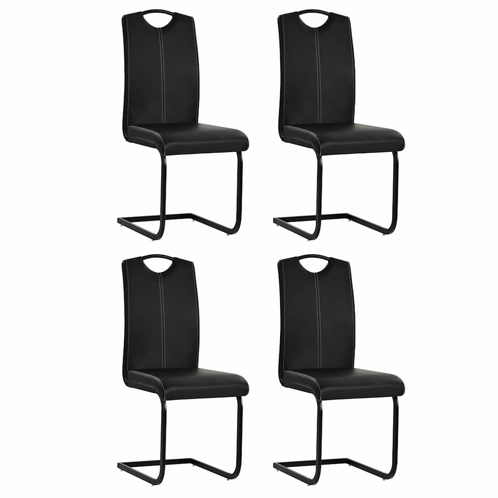 Vidaxl eetkamerstoelen 4 st kunstleer zwart