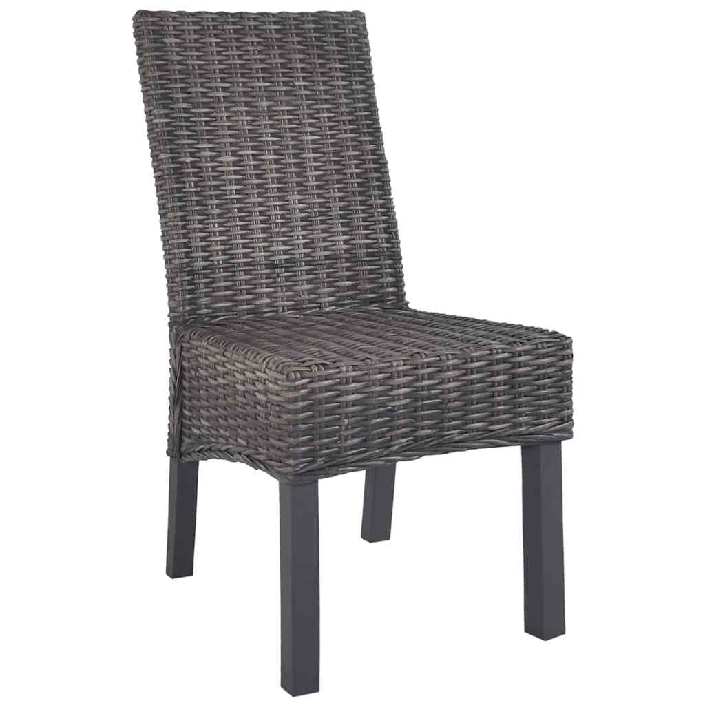 Vidaxl eetkamerstoelen 2 st kubu rattan en mahoniehout bruin