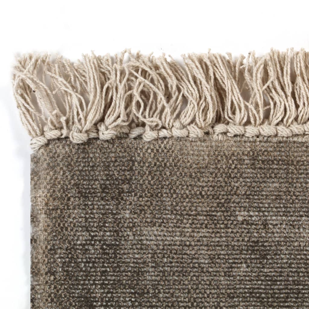 Vidaxl kelim vloerkleed 160x230 cm katoen taupe