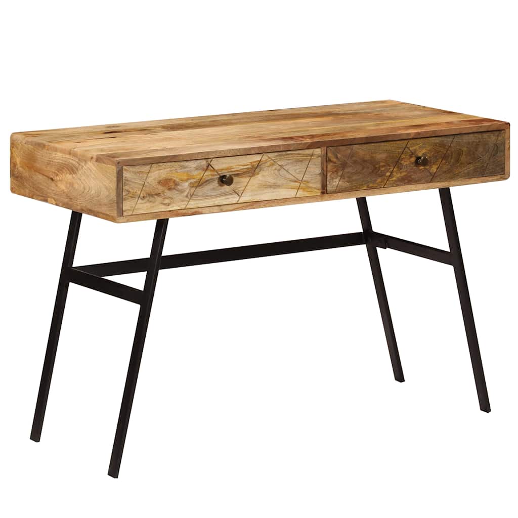 Vidaxl schrijftafel met lades 110x50x76 cm massief mangohout