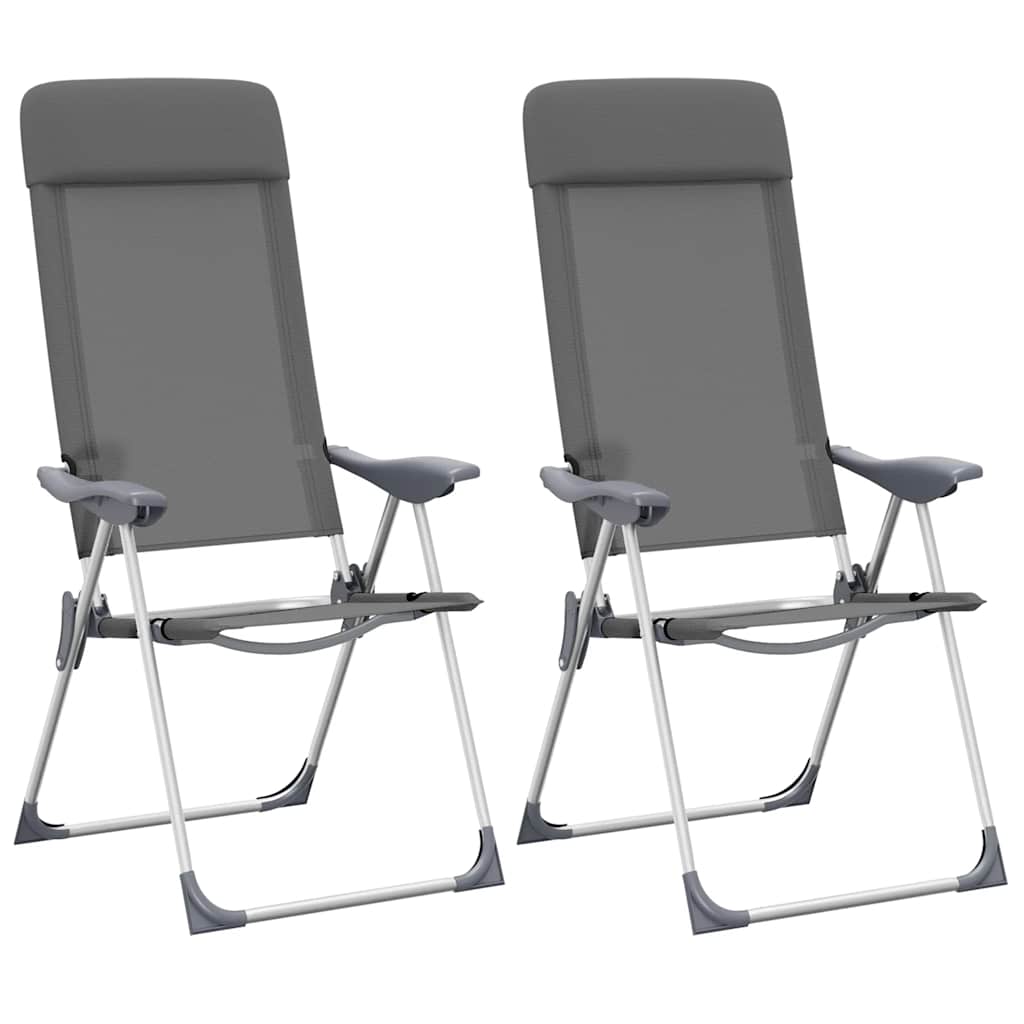 VIDAXL CAMPSITETSTAIL 2 PCS FALTING ALUMINUM GRAY