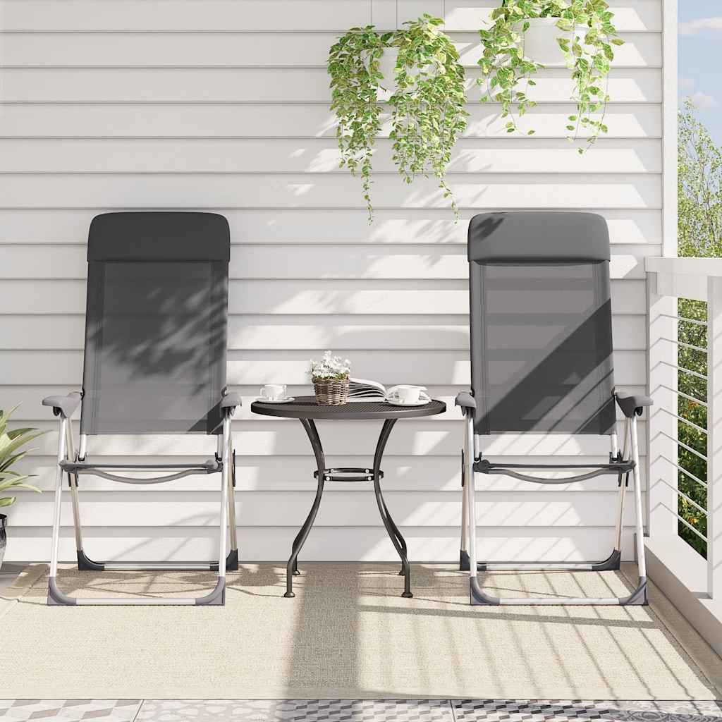 VIDAXL CAMPSITETSTAIL 2 PCS FALTING ALUMINUM GRAY